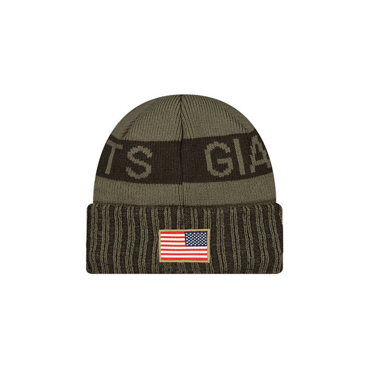 New York Giants New Era 2025 Salute to Service Cuffed Knit Hat - Dark Green