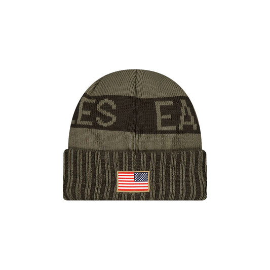 Philadelphia Eagles New Era 2025 Salute to Service Cuffed Knit Hat - Dark Green