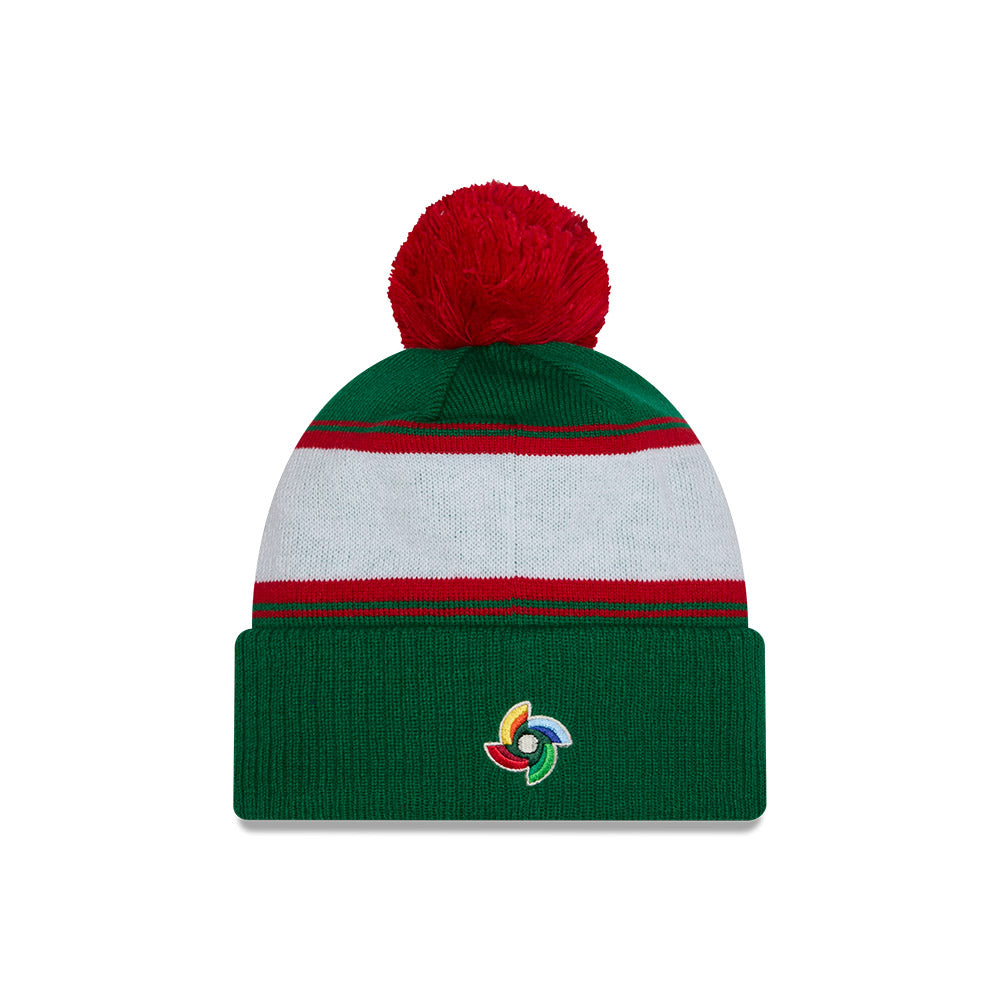 MEXICO Baseball New Era 2026 World Baseball Classic Pom Knit - Green/Red