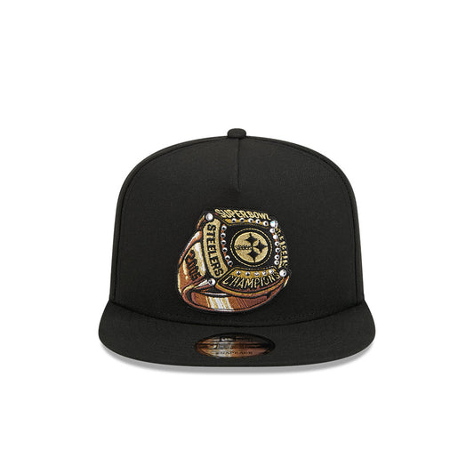 Pittsburgh Steelers New Era "RINGS" 9Fifty A-Frame Snapback NFL Hat - Black