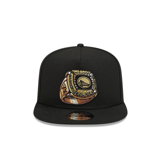 Golden State Warriors New Era "RINGS" 9Fifty A-Frame Snapback NBA Hat - Black