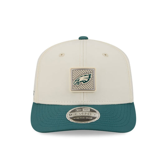 Philadelphia Eagles New Era 2026 NFL Training Camp 9SEVENTY Adjustable Hat - Cream/Kelly