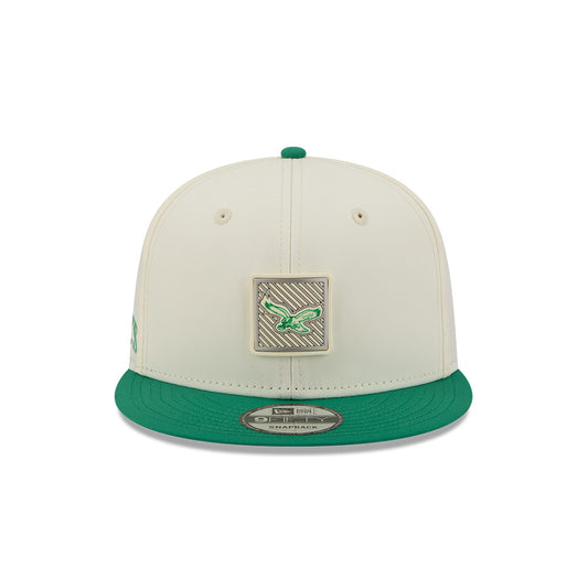 Philadelphia Eagles New Era 2026 NFL Training Camp 9FIFTY Adjustable Hat - Cream/Kelly