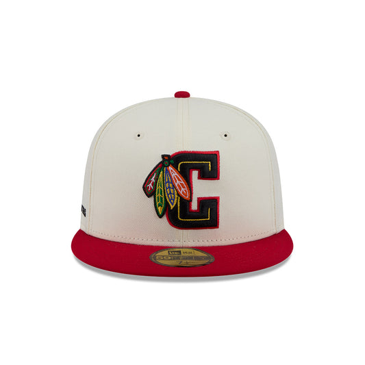 Chicago Blackhawks "DECEPTOR" Exclusive New Era 59Fifty Fitted Hat - Chrome/Red