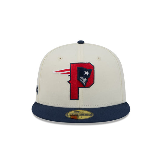 New England Patriots "DECEPTOR" Exclusive New Era 59Fifty Fitted Hat - Chrome/Navy