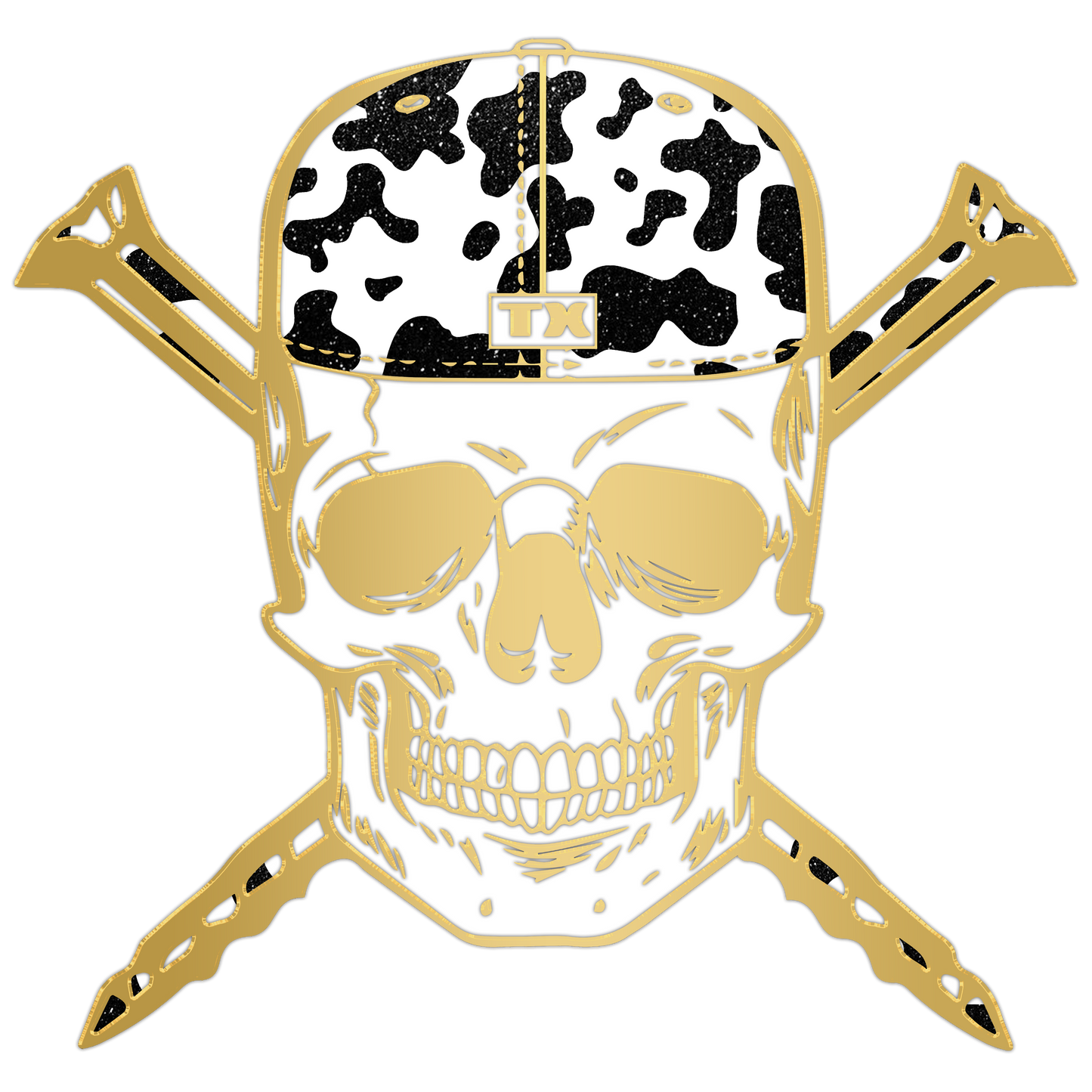🚨PRE-ORDER ONLY! EXPRESS SHIPPING🚨 TXFitteds Exclusive Cow Print Pin = Gold/Black