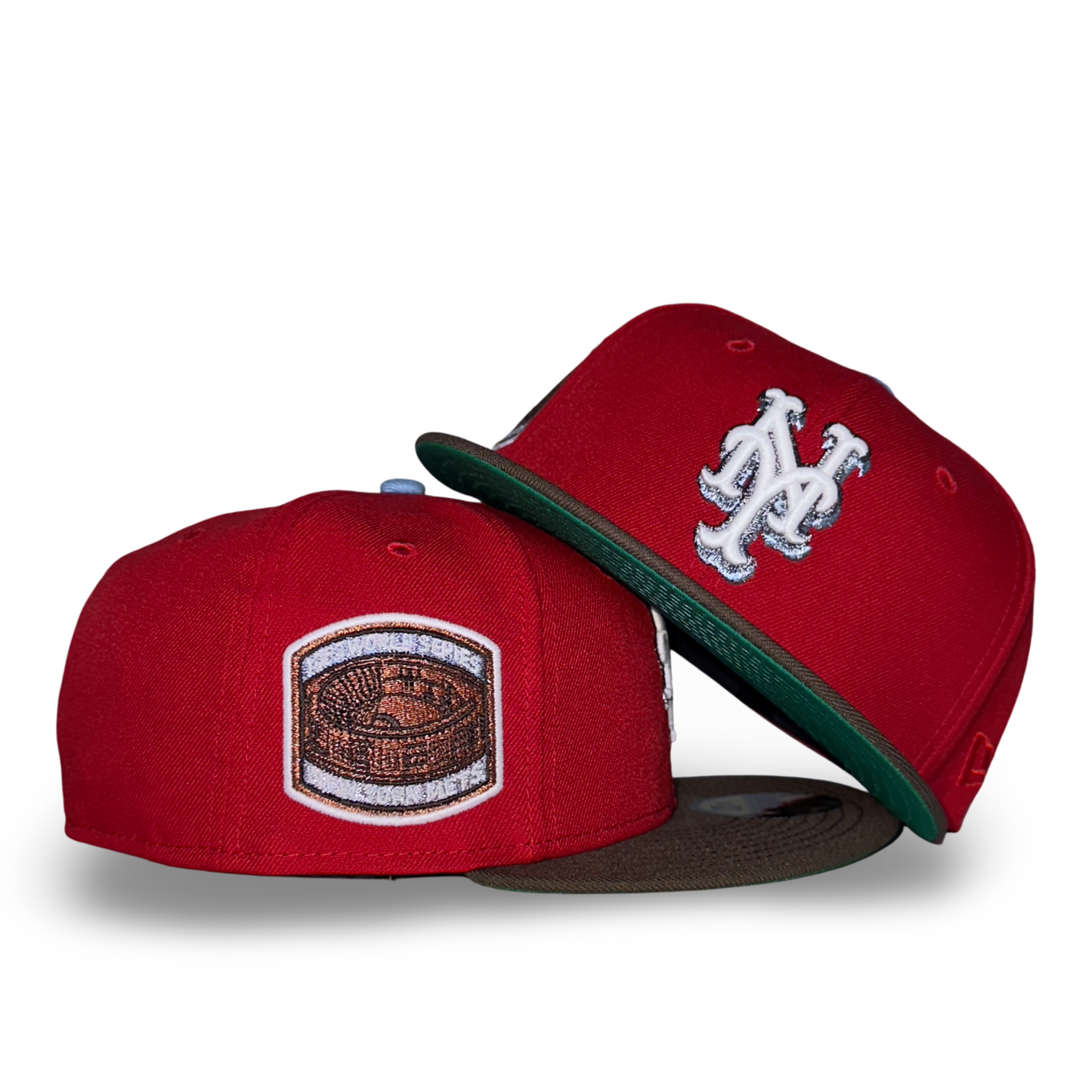 New York Mets "BRICKS & STONE" Exclusive New Era 59Fifty Fitted Hat - Scarlet/Walnut