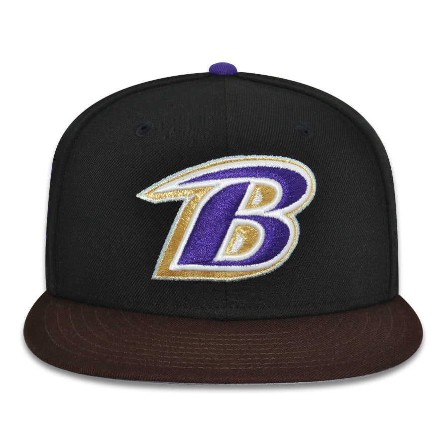 Baltimore Ravens "BALL HAWK" Exclusive New Era 59Fifty Fitted Hat - Black/Burntwood