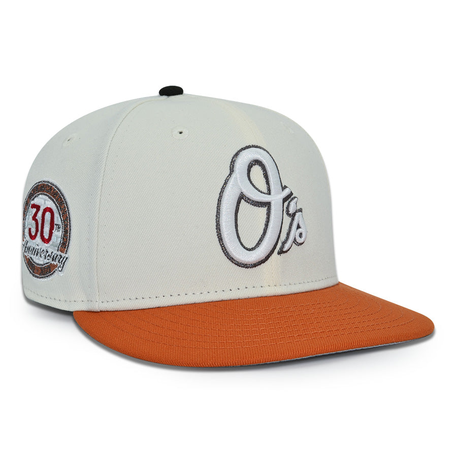 Baltimore Orioles "SHATTERED O'S" Exclusive New Era 59Fifty Fitted Hat - Chrome/Flight Orange