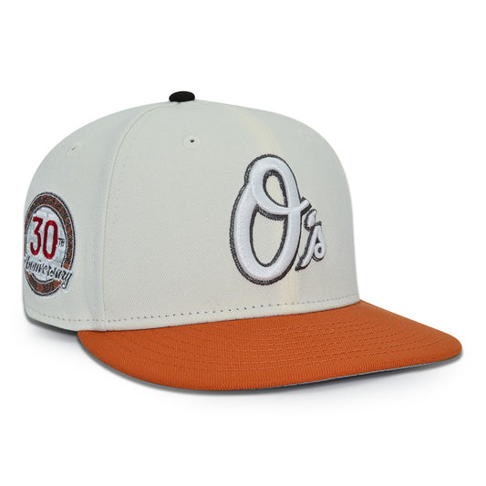 Baltimore Orioles "SHATTERED O'S" Exclusive New Era 59Fifty Fitted Hat - Chrome/Flight Orange