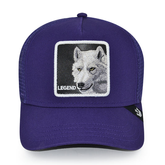 THE LEGENDARY WOLF Goorin Bros Mesh Trucker Snapback Hat - Purple