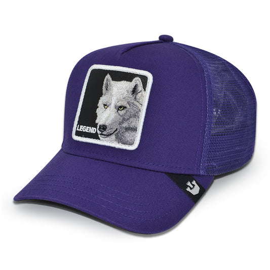 THE LEGENDARY WOLF Goorin Bros Mesh Trucker Snapback Hat - Purple