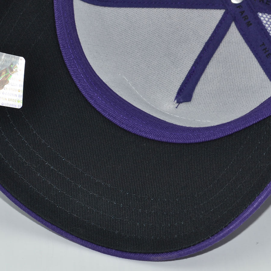 THE LEGENDARY WOLF Goorin Bros Mesh Trucker Snapback Hat - Purple
