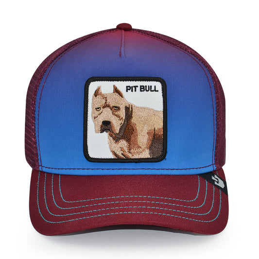 THE FULL PIT BULL Goorin Bros Mesh Trucker Snapback Hat - Blue Fade/Maroon