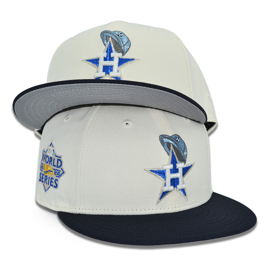 Houston Astros "HAT on HAT" Exclusive New Era 59Fifty Fitted Hat - Chrome/Navy