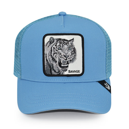 THE SAVAGE TIGER Goorin Bros Mesh Trucker Snapback Hat -Sky