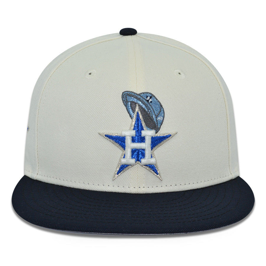 Houston Astros "HAT on HAT" Exclusive New Era 59Fifty Fitted Hat - Chrome/Navy