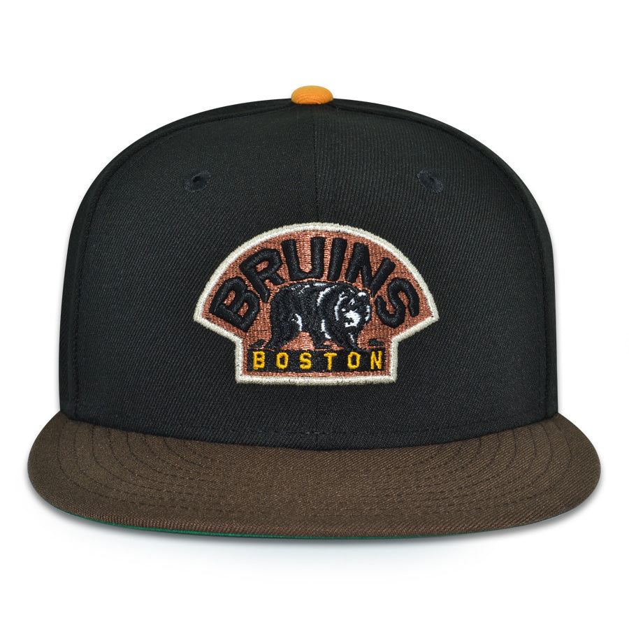 Boston Bruins "BIG BAD BRUINS" Exclusive New Era 59Fifty Fitted Hat - Black/Walnut
