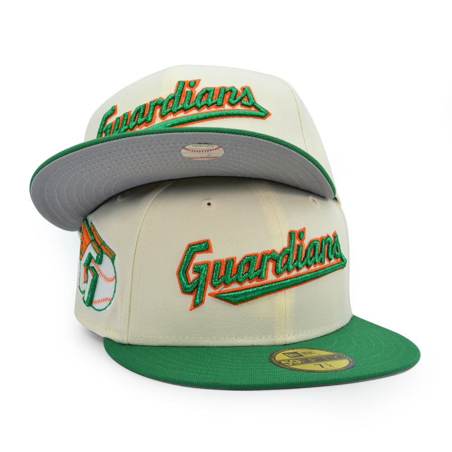 Cleveland Guardians FASTBALL Exclusive New Era 59Fifty Fitted Hat - Chrome/Bot Green