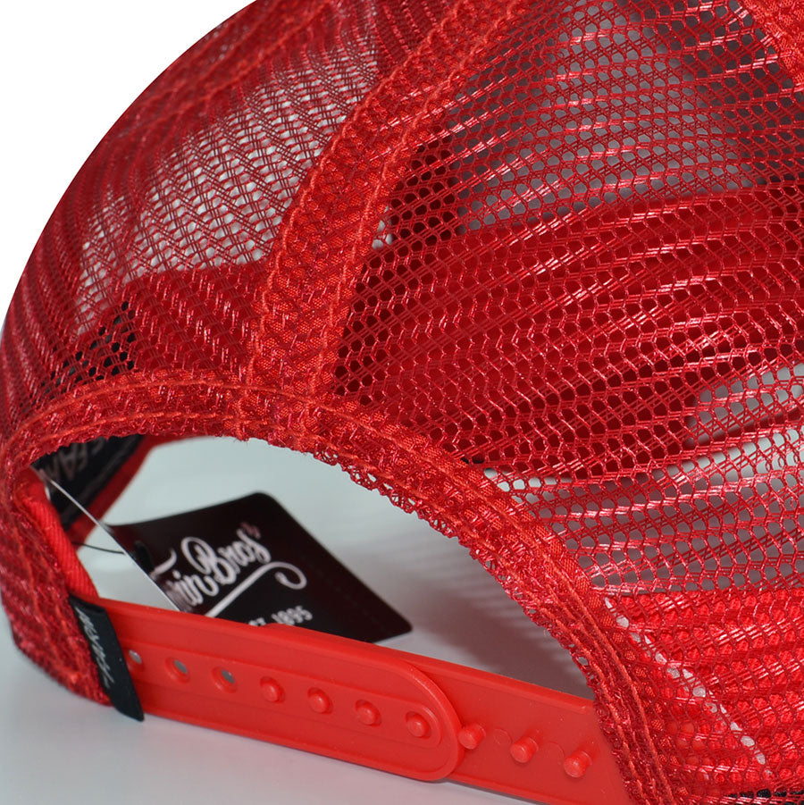 THE BADDEST BOY ROTTWEILER Goorin Bros Mesh Trucker Snapback Hat - Red