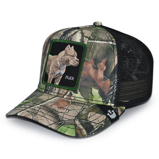 THE DECEPTIVE PIT BULL Goorin Bros Mesh Trucker Snapback Hat - Real Tree Camo/Black