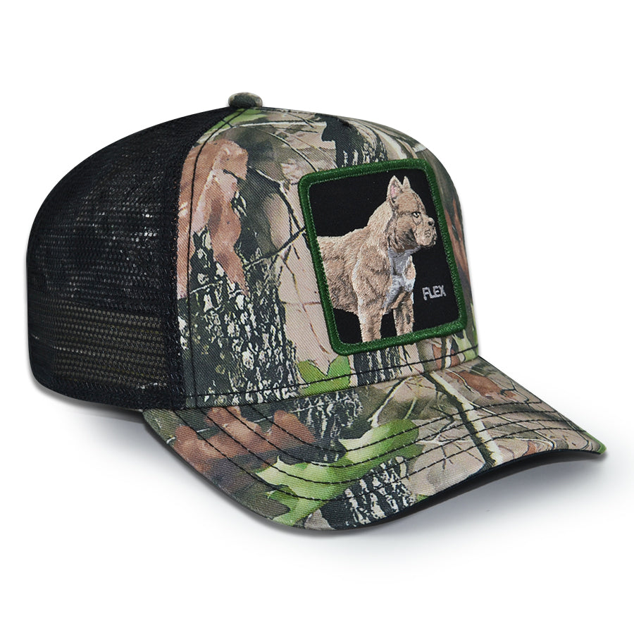 THE DECEPTIVE PIT BULL Goorin Bros Mesh Trucker Snapback Hat - Real Tree Camo/Black
