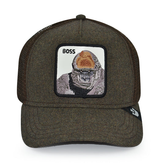 THE TOP BOSS APE Goorin Bros Mesh Trucker Snapback Hat -Special Brown