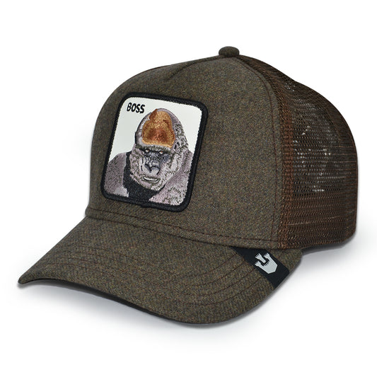 THE TOP BOSS APE Goorin Bros Mesh Trucker Snapback Hat -Special Brown