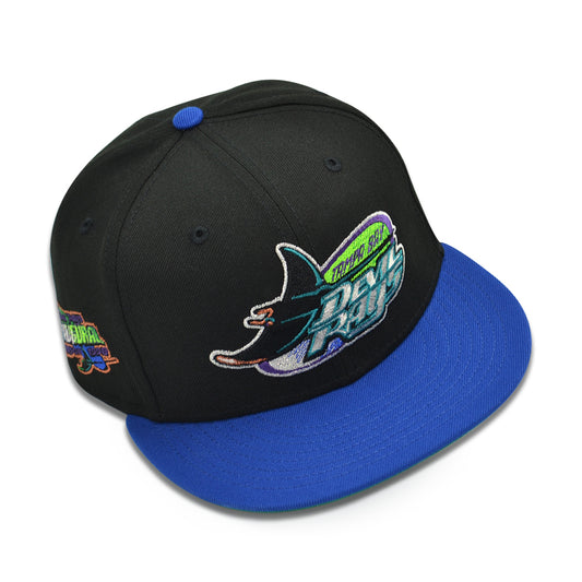 Tampa Bay Devil Rays "DARK WATER” Exclusive New Era 59Fifty Fitted Hat - Black/Light Royal