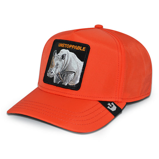 THE UNSTOPPABLE RHINO Goorin Bros Mesh Trucker Snapback Hat - Orange