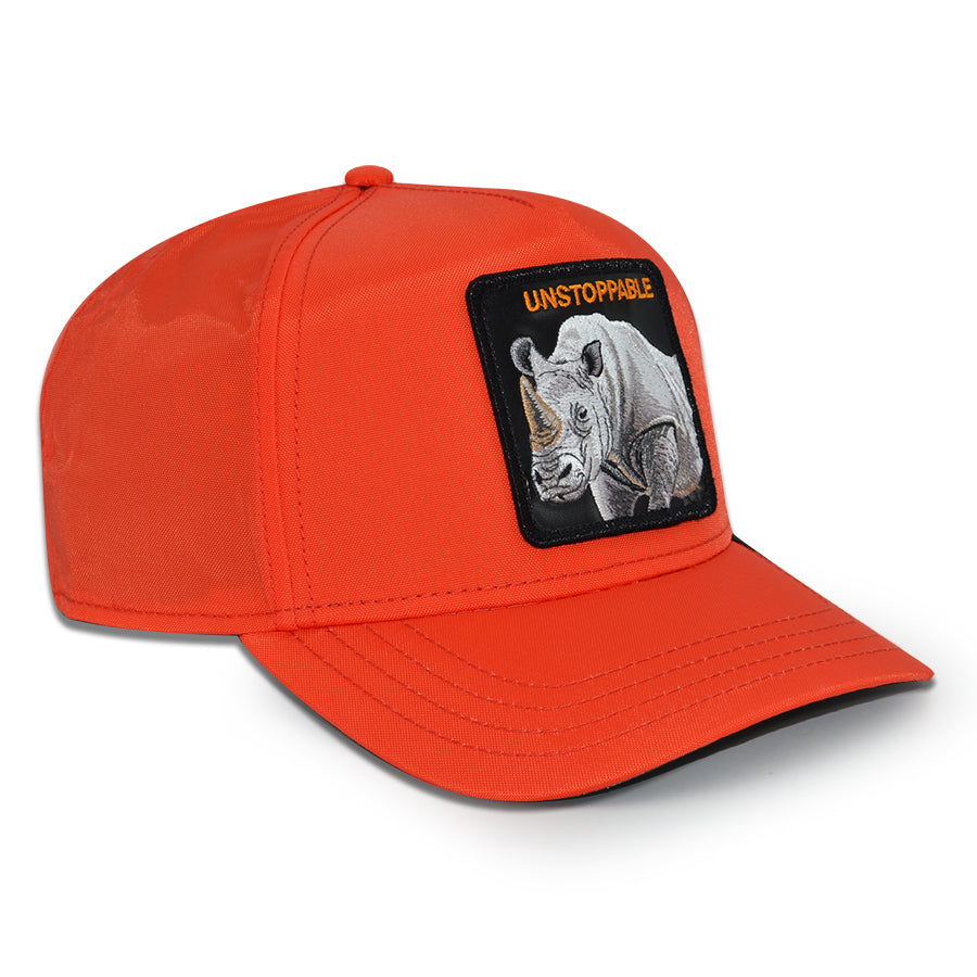 THE UNSTOPPABLE RHINO Goorin Bros Mesh Trucker Snapback Hat - Orange