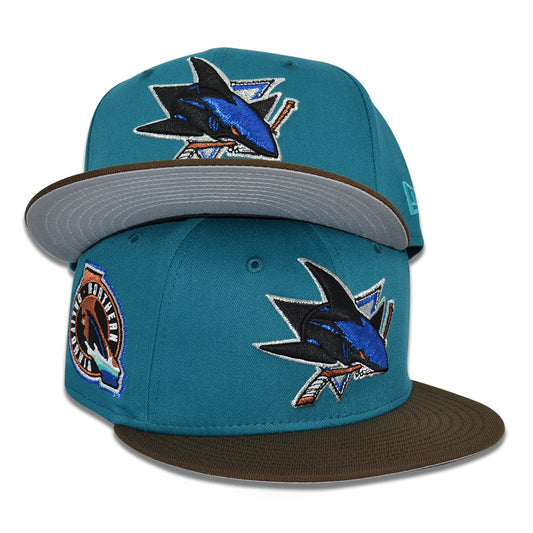 San Jose Sharks "ABYSS" Exclusive New Era 59Fifty Fitted Hat - Teal/Walnut