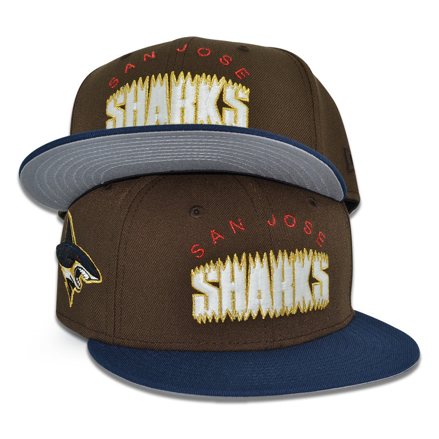 San Jose Shark "STREET SHARKS" Exclusive New Era 59Fifty Fitted Hat - Walnut/Oceanside