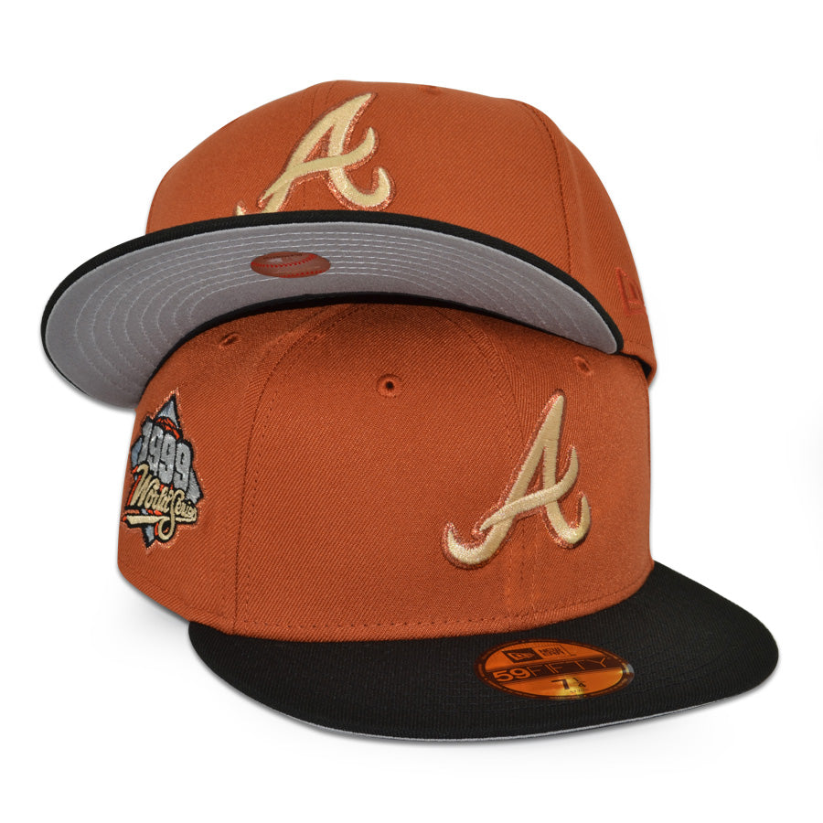 Atlanta Braves "NO TICKETS, NO SKATES" Exclusive New Era 59Fifty Fitted Hat - Rust/Black
