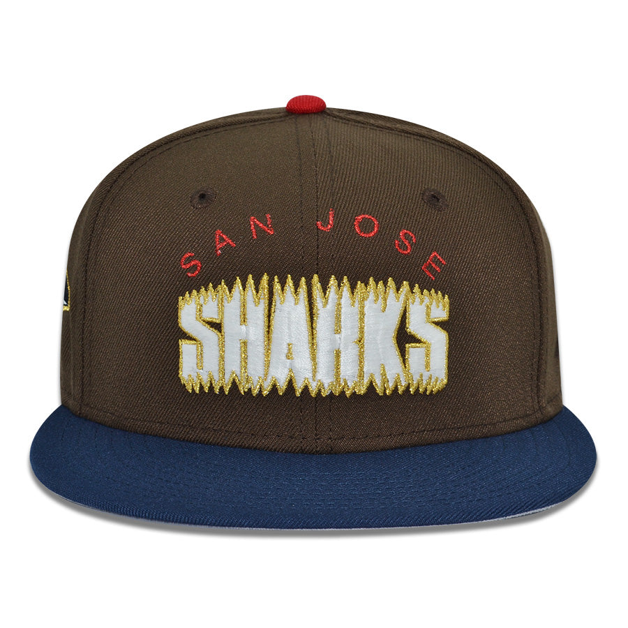 San Jose Shark "STREET SHARKS" Exclusive New Era 59Fifty Fitted Hat - Walnut/Oceanside