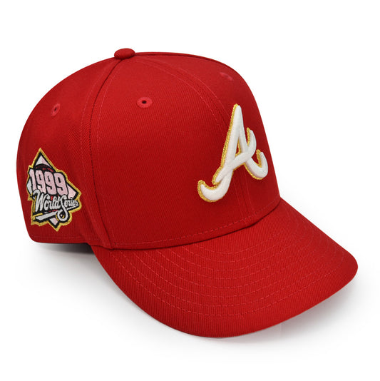 Atlanta Braves 1999 WORLD SERIES Exclusive New Era 59Fifty Fitted Hat - Red Pinky