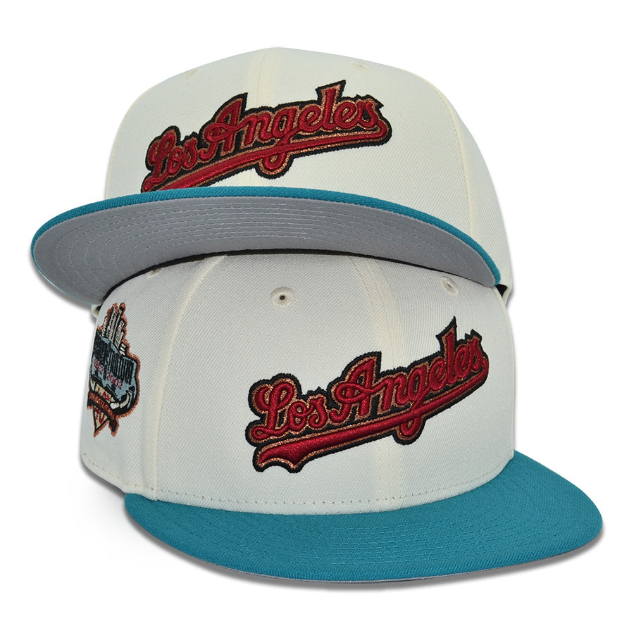 Los Angeles Dodgers "UP IN SMOKE" Exclusive New Era 59Fifty Fitted Hat - Chrome/Title Wave