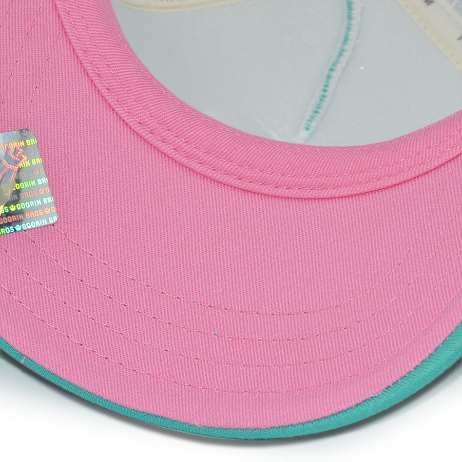 THE "DO DO DOO DOO" BABY SHARK Goorin Bros Mesh Trucker Youth Snapback Hat - Teal/White/Pink