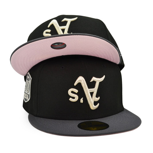 Oakland Athletics 50th Anniversary UPSIDE Exclusive New Era 59Fifty Fitted Hat - Black/Graphite