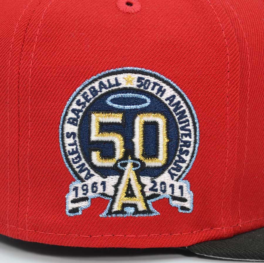 Anaheim Angels 50th ANNIVERSARY Exclusive New Era 59Fifty Fitted Hat - Red/Black