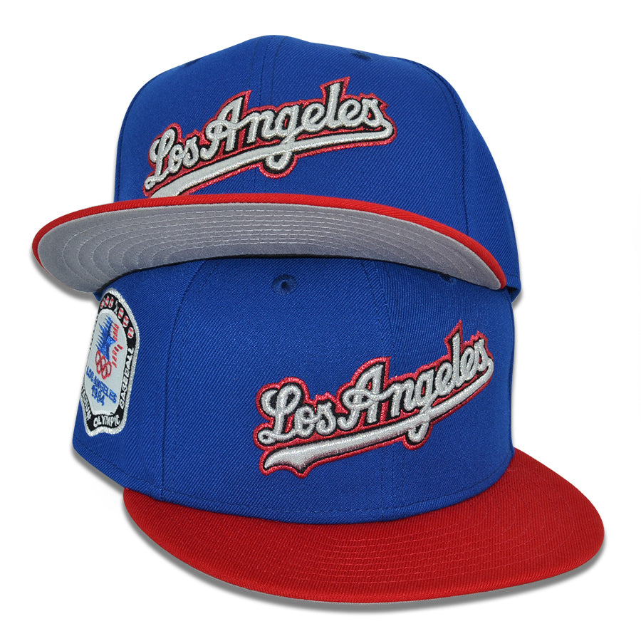 Los Angeles Dodgers "MJ and em" Exclusive New Era 59Fifty Fitted Hat - Calming Blue/Scarlet