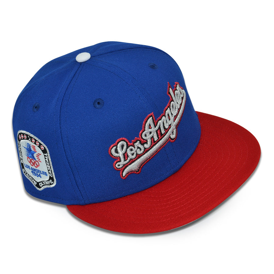 Los Angeles Dodgers "MJ and em" Exclusive New Era 59Fifty Fitted Hat - Calming Blue/Scarlet