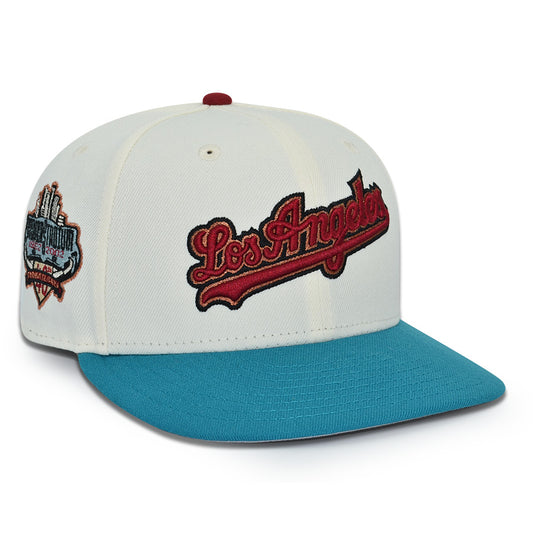 Los Angeles Dodgers "UP IN SMOKE" Exclusive New Era 59Fifty Fitted Hat - Chrome/Title Wave