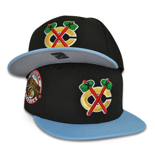 Chicago Blackhawks "MADHOUSE ON MADISON" Exclusive New Era 59Fifty Fitted Hat - Black/Sky