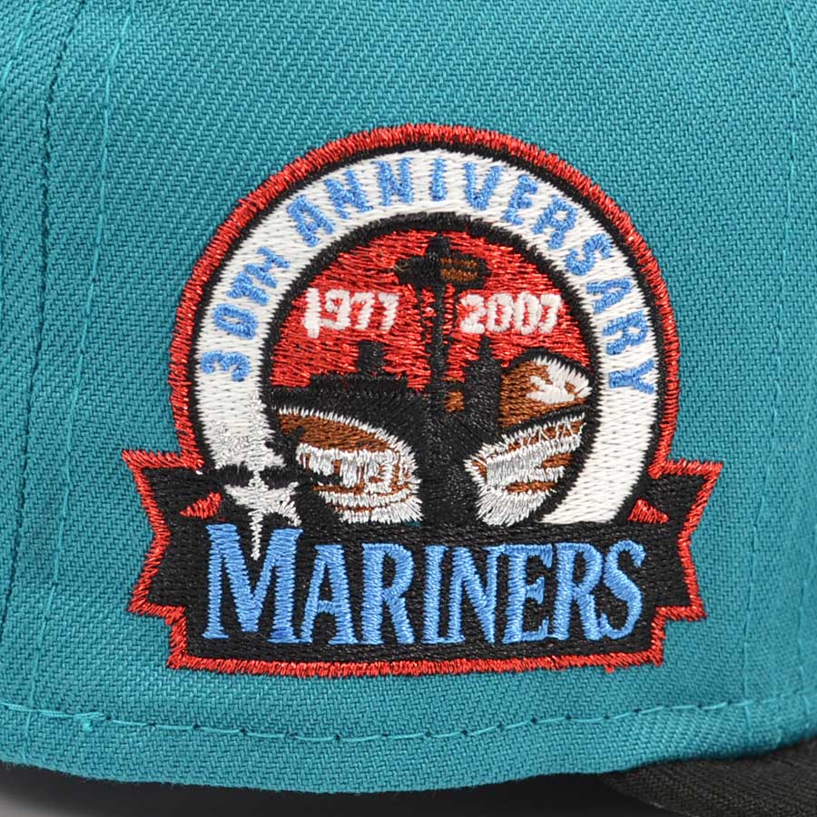 Seattle Mariners 30th ANNIVERSARY Exclusive New Era 59Fifty Fitted Hat - Aqua/Bk