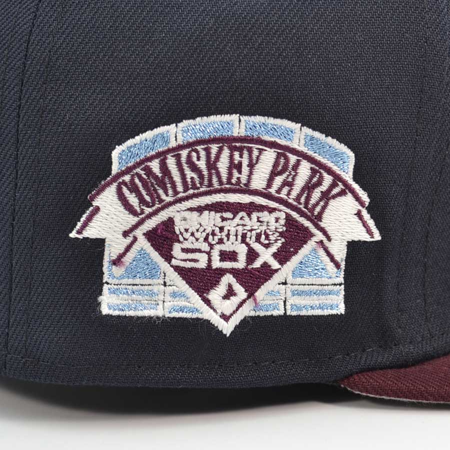 Chicago White Sox COMISKEY PARK Exclusive New Era 59Fifty Fitted Hat - Navy/Maroon