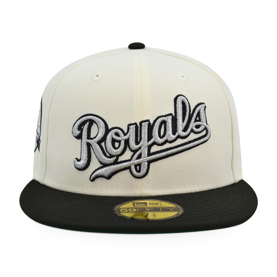 Kansas City Royals 40th ANNIVERSARY Exclusive New Era 59Fifty Fitted Hat - Chrome/Black