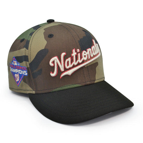 Washington Nationals 2019 WORLD SERIES CHAMPIONS Exclusive New Era 59Fifty Fitted Hat - Woodland Camo/Black