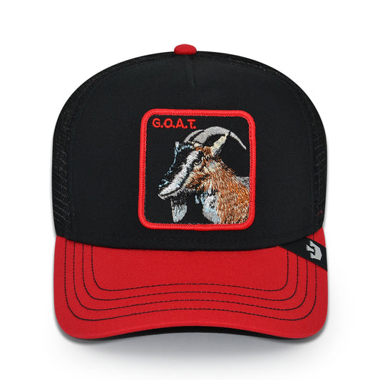 THE UNDISPUTED GOAT Goorin Bros Mesh Trucker Snapback Hat -Black/Red
