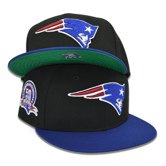 New England Patriots "FOXBOROUGH CLASSIC" Exclusive New Era 59Fifty Fitted Hat - Black/Dark Royal